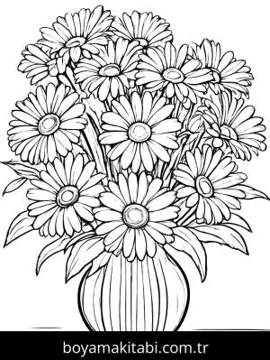 Vazoda Çiçekler boyama sayfası,  coloring page, , 