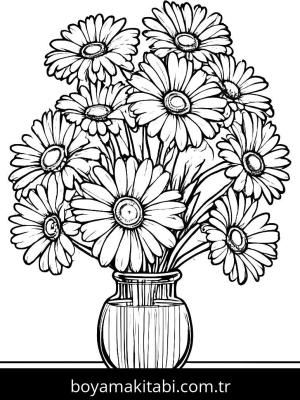 Vazoda Çiçekler boyama sayfası,  coloring page, , 