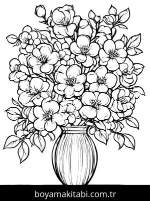 Vazoda Çiçekler boyama sayfası,  coloring page, , 