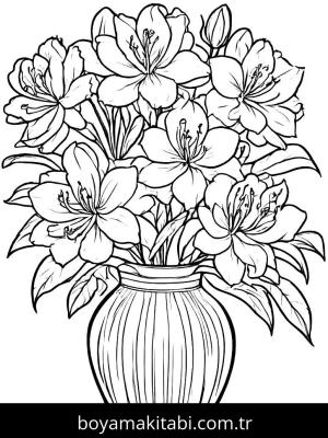 Vazoda Çiçekler boyama sayfası,  coloring page, , 