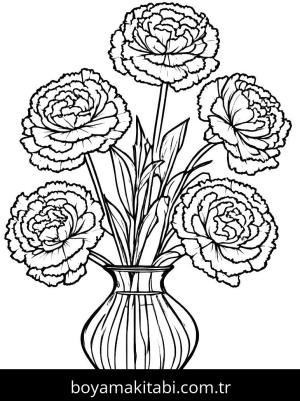 Vazoda Çiçekler boyama sayfası,  coloring page, , 