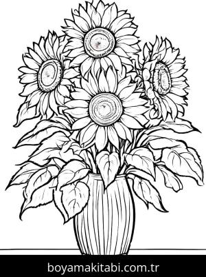 Vazoda Çiçekler boyama sayfası,  coloring page, , 