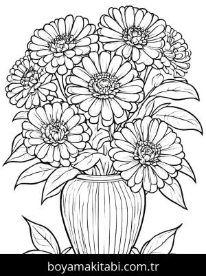 Vazoda Çiçekler boyama sayfası,  coloring page, , 