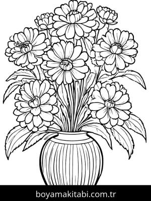 Vazoda Çiçekler boyama sayfası,  coloring page, , 