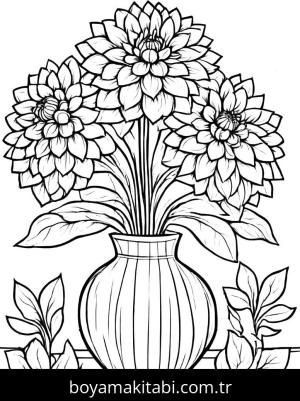 Vazoda Çiçekler boyama sayfası,  coloring page, , 