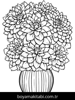 Vazoda Çiçekler boyama sayfası,  coloring page, , 