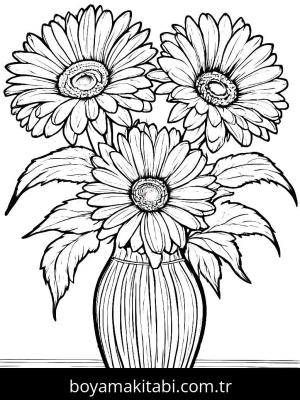 Vazoda Çiçekler boyama sayfası,  coloring page, , 