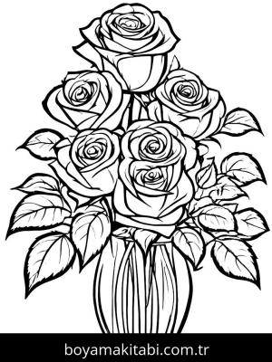 Vazoda Çiçekler boyama sayfası,  coloring page, , 