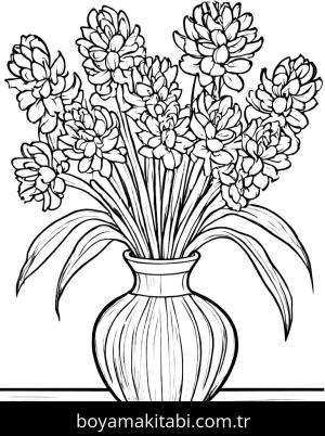 Vazoda Çiçekler boyama sayfası,  coloring page, , 