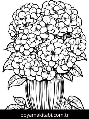 Vazoda Çiçekler boyama sayfası,  coloring page, , 