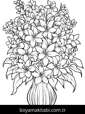 Vazoda Çiçekler boyama sayfası,  coloring page, , 