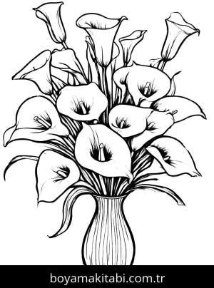 Vazoda Çiçekler boyama sayfası,  coloring page, , 