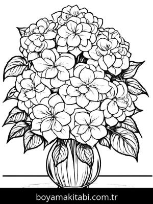 Vazoda Çiçekler boyama sayfası,  coloring page, , 