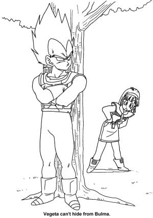 Vegeta boyama sayfası,  coloring page, Vegeta ve Bulma’yı çiz, 