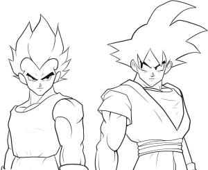 Vegeta boyama sayfası,  coloring page, Vegeta ve Son Goku’yu çiz, 