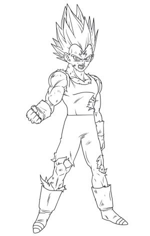 Vegeta boyama sayfası,  coloring page, Vegeta Süper Saiyan 2’yi çiz, 