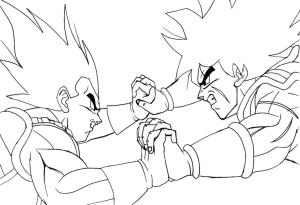 Vegeta boyama sayfası,  coloring page, Vegeta ile Broly’yi çizin, 