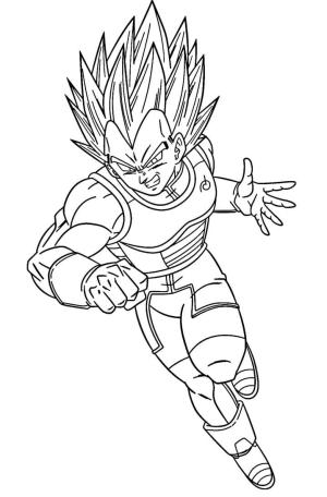 Vegeta boyama sayfası,  coloring page, Dragon Ball Z’de Vegeta’yı çizin, 