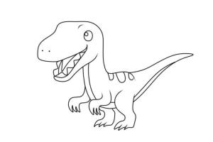 Velociraptor boyama sayfası,  coloring page, Eğlenceli Sevimli Velociraptor, 