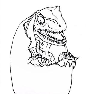 Velociraptor boyama sayfası,  coloring page, Komik Bebek Velociraptor, 