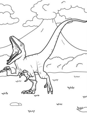 Velociraptor boyama sayfası,  coloring page, Çocuk için Velociraptor Ücretsiz Resimler, 