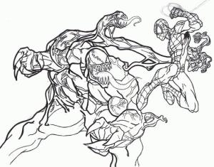 Venom boyama sayfası,  coloring page, Venom Ve örümcek Adam, 