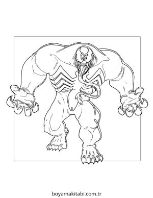 Venom boyama sayfası – çizgi film temalı, basit çizim