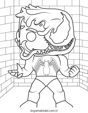 Venom boyama sayfası – çizgi film temalı, basit çizim
