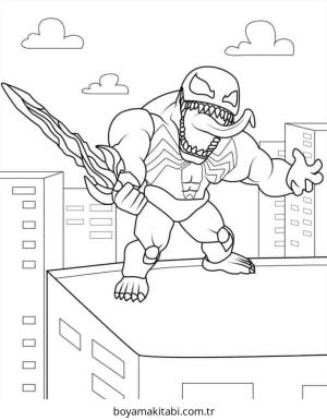 Venom boyama sayfası – basit çizim, kolay boyama