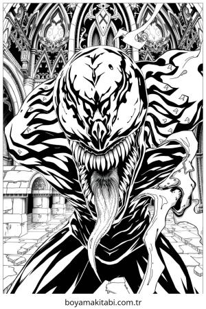 Venom boyama sayfası – eğitici aktivite, yaratıcılık