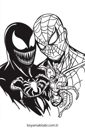 Venom boyama sayfası – boyama etkinliği, çocuk aktivitesi