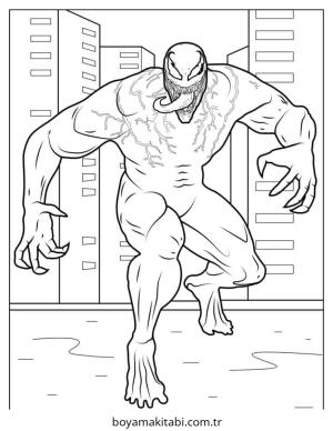 Venom boyama sayfası – boyama etkinliği, çocuk aktivitesi