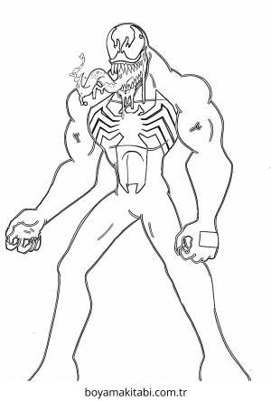 Venom boyama sayfası – PDF indir, sevimli karakter