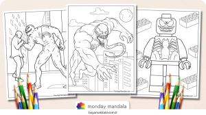 Venom boyama sayfası – basit çizim, kolay boyama