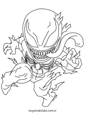 Venom boyama sayfası – sevimli karakter, sanatsal çalışma