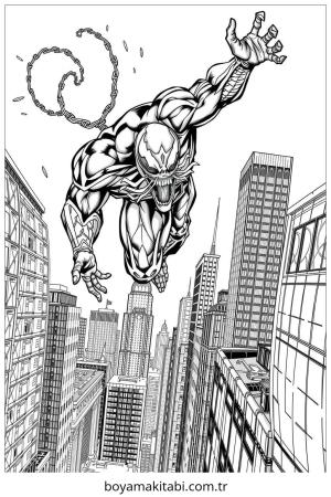 Venom boyama sayfası – basit çizim, kolay boyama