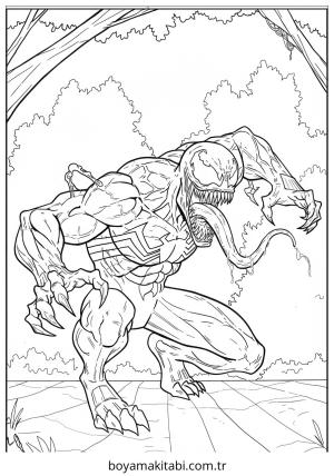 Venom boyama sayfası – yaratıcılık, eğlenceli etkinlik