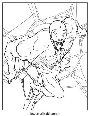Venom boyama sayfası – renkli çizimler, okul öncesi