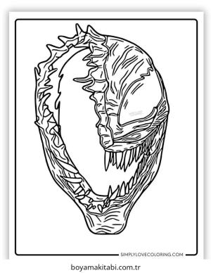 Venom boyama sayfası – çocuk aktivitesi, PDF indir