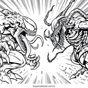 Venom boyama sayfası – sanatsal çalışma, çocuklar için