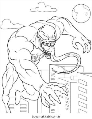 Venom boyama sayfası – sanatsal çalışma, çocuklar için