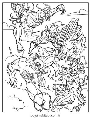 Venom boyama sayfası – okul öncesi, evde etkinlik