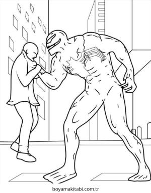 Venom boyama sayfası – eğlenceli etkinlik, el becerilerini geliştirir