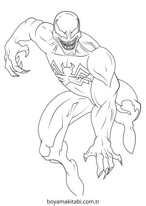 Venom boyama sayfası – çocuklar için, çizgi film temalı