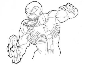 Venom boyama sayfası,  coloring page, Güçlü Venom, 