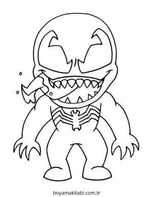 Venom boyama sayfası – eğlenceli etkinlik, el becerilerini geliştirir