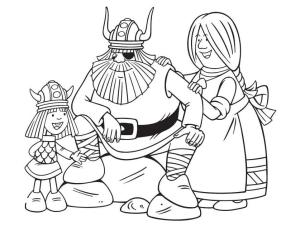 Vikingler boyama sayfası,  coloring page, Vic ailesiyle birlikte., 