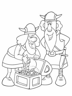 Vikingler boyama sayfası,  coloring page, Hazine bulundu., 