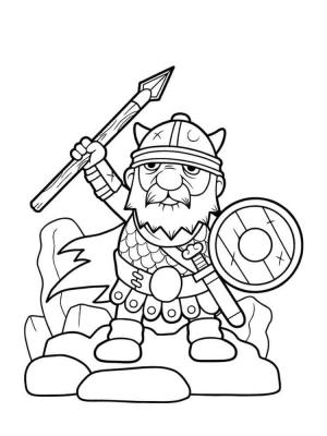 Vikingler boyama sayfası,  coloring page, Kayaların üzerinde duran, 