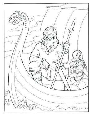 Vikingler boyama sayfası,  coloring page, Dünyanın uçlarına yolculuk, 